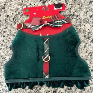 Christmas Dog Harness & Collar Bow Tie Set fits Girth Up To 23"